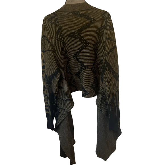 Baja East 100% Cashmere Cardigan Sweater Open Front XXL Thriving Black Brown - Picture 2 of 7